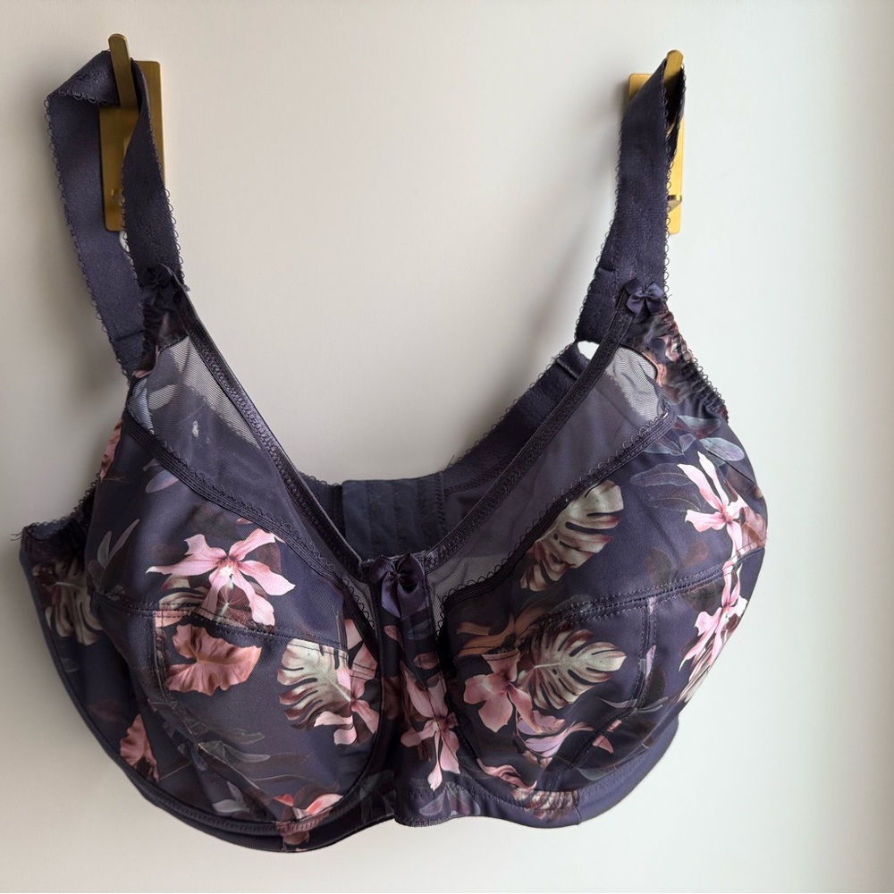 Floral Keira Satin Side Support Bra - 36GG